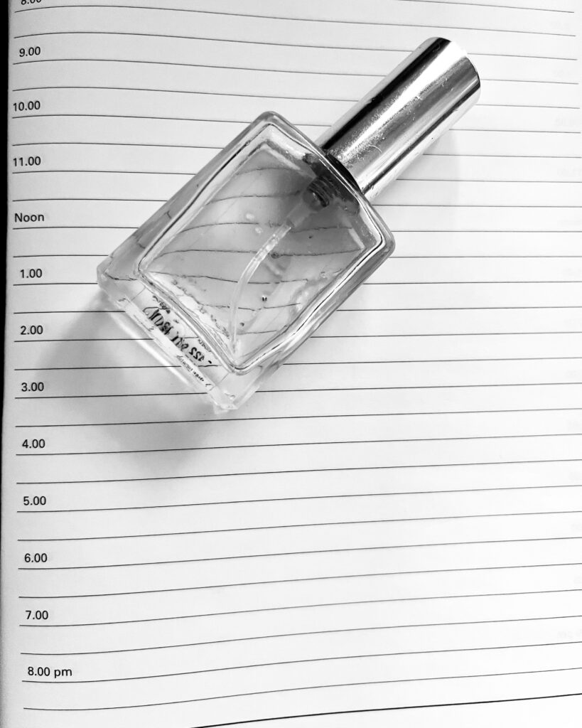 15ml perfume bottle on Diary