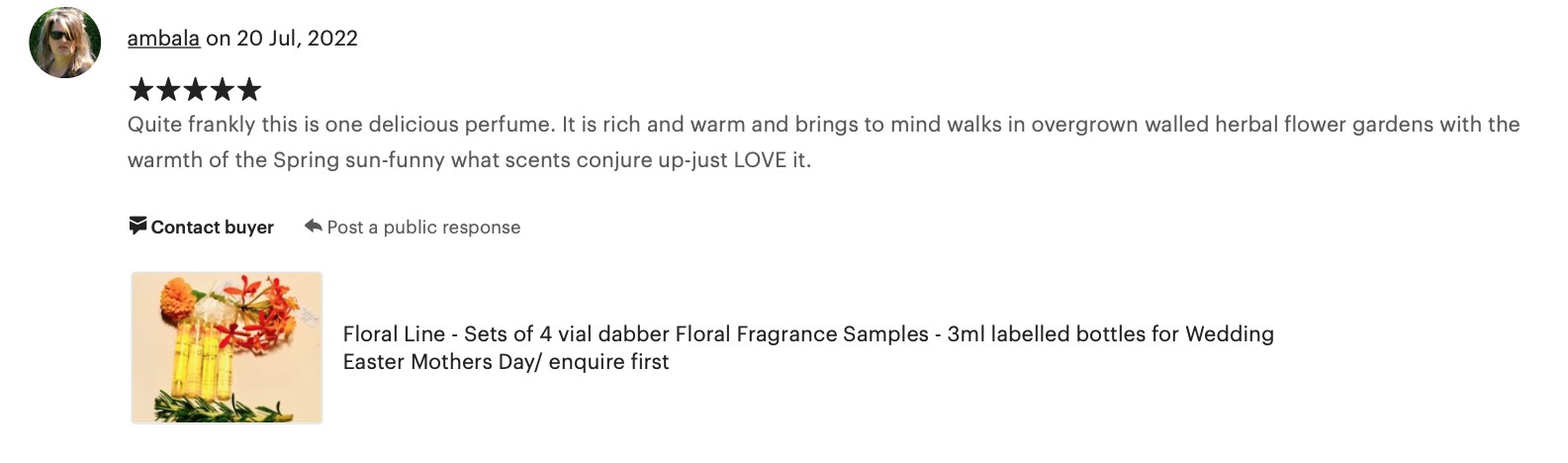 Ambala feedback about floral samples